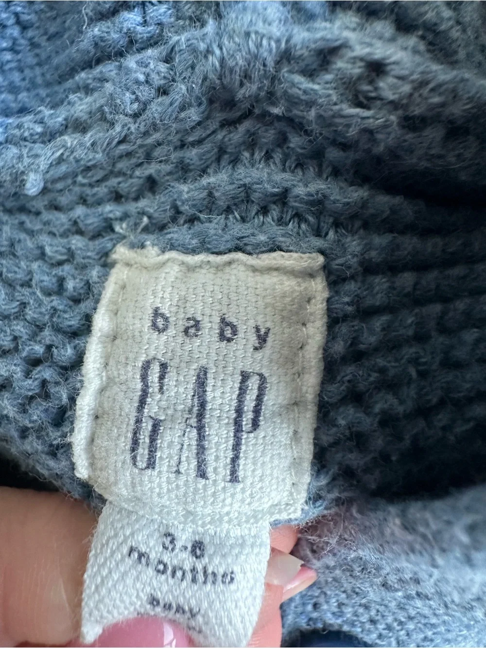 GAP Baby Knit Hoodie in Dusty Blue